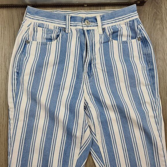 American Eagle High Rise Striped Mom Jeans size 2 - Picture 5 of 10